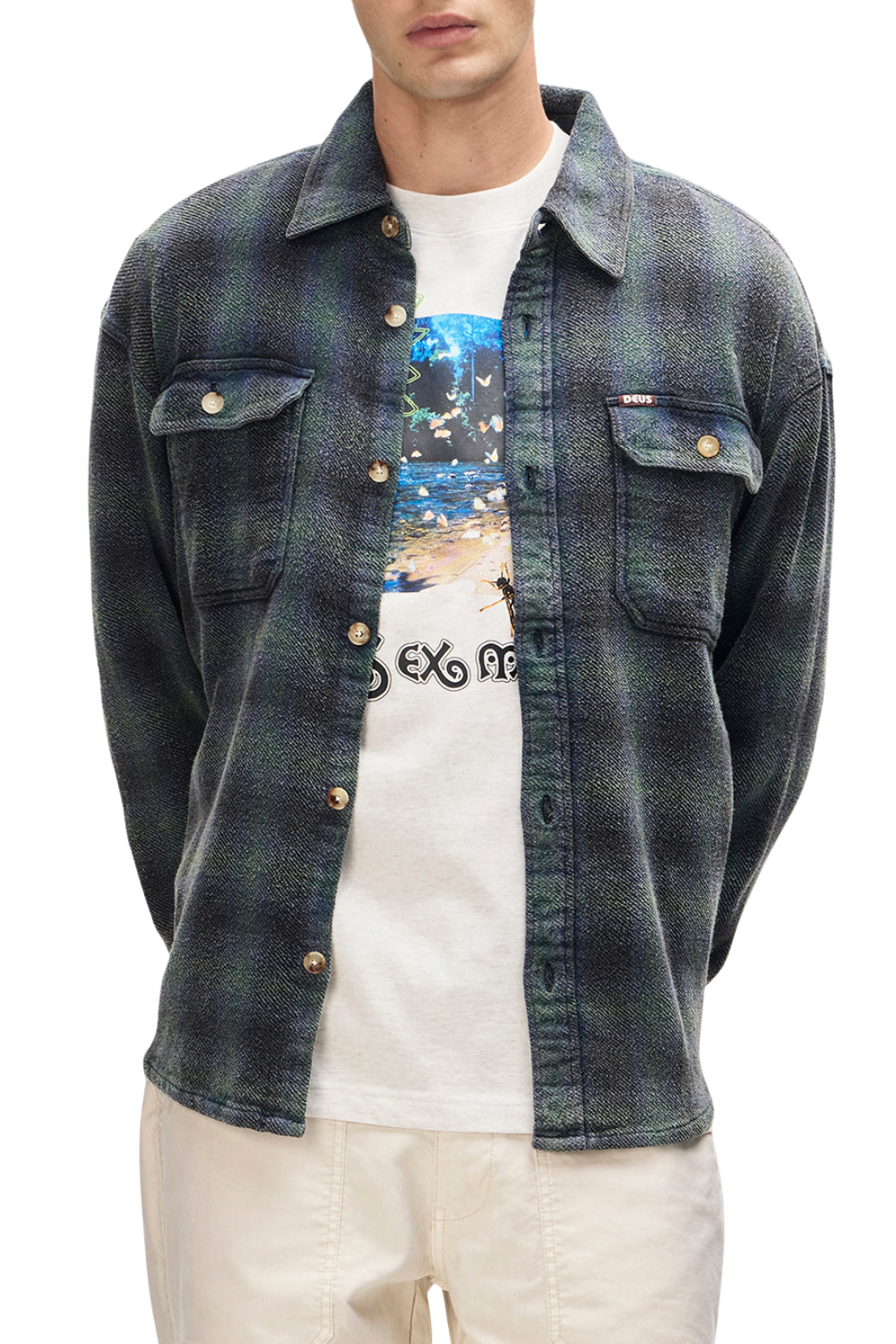 Deus Too Busy To Work Check Long Sleeve Shirt Black Check