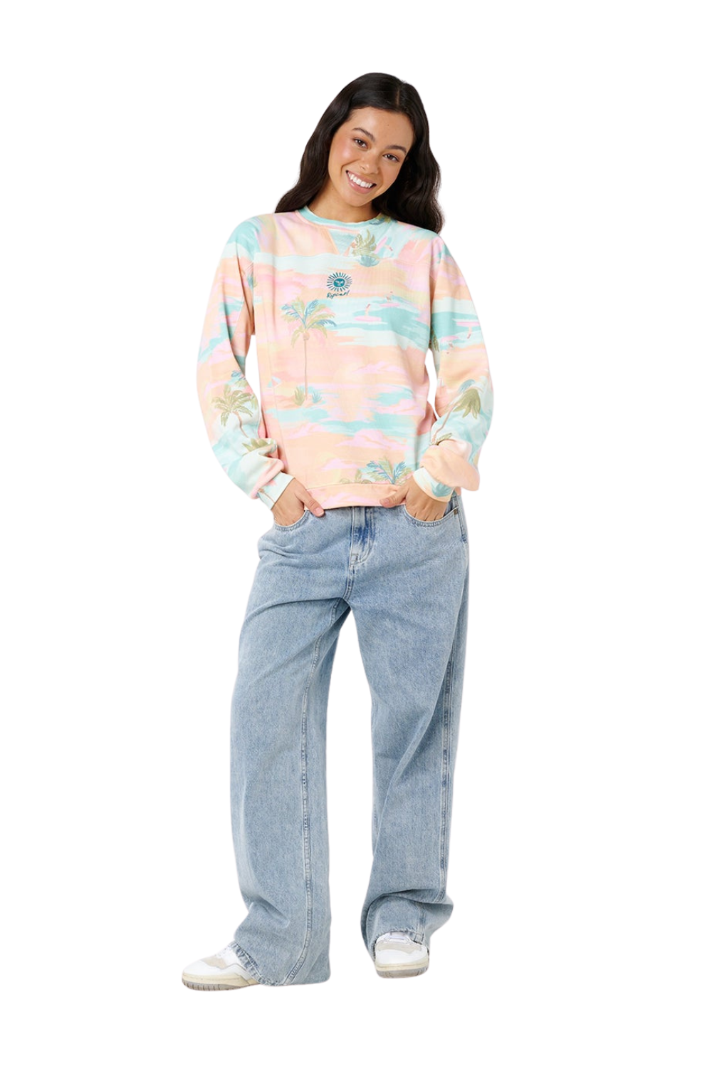 Rip Curl Catalina Island Womens Relaxed Crew Peach