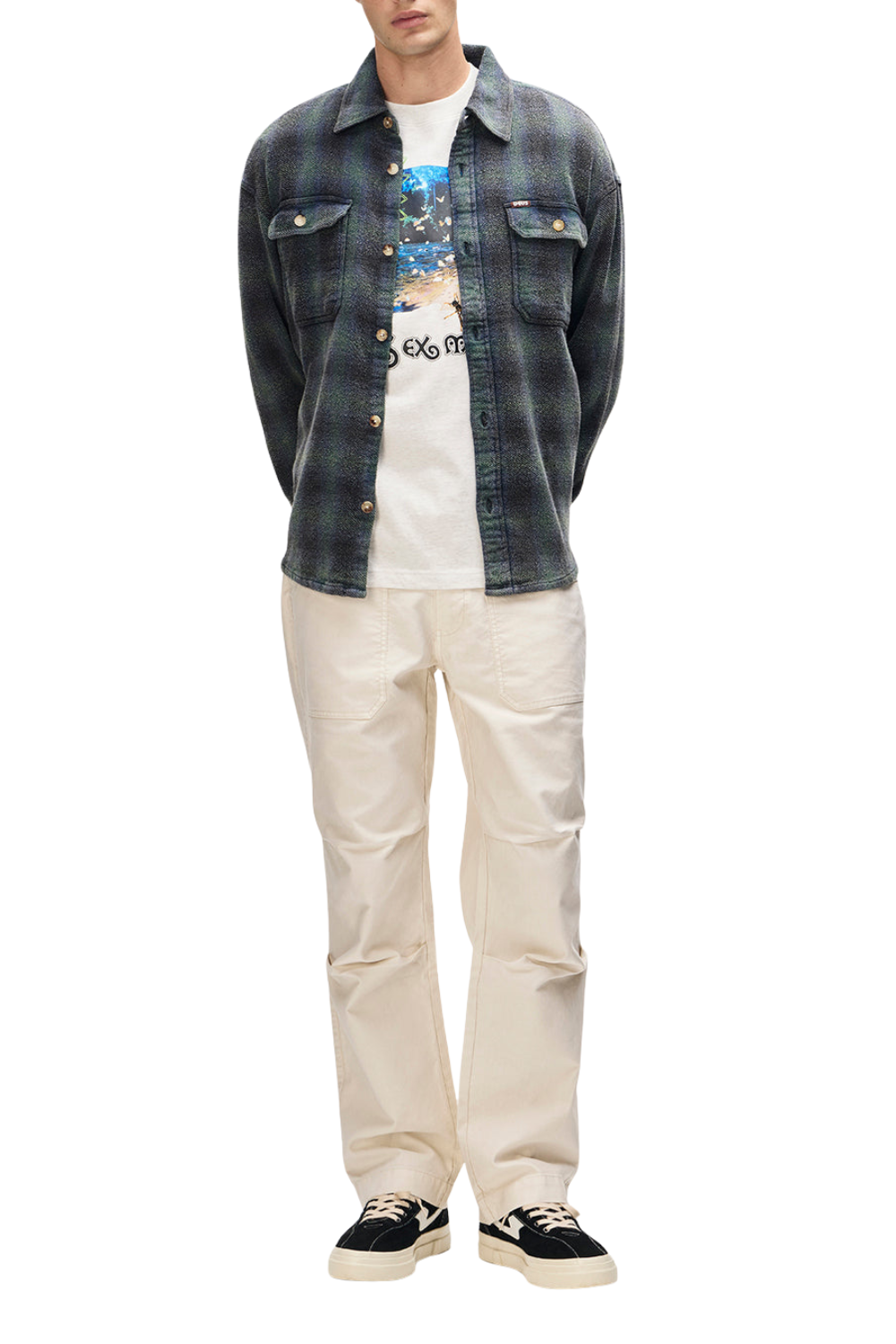 Deus Too Busy To Work Check Long Sleeve Shirt Black Check