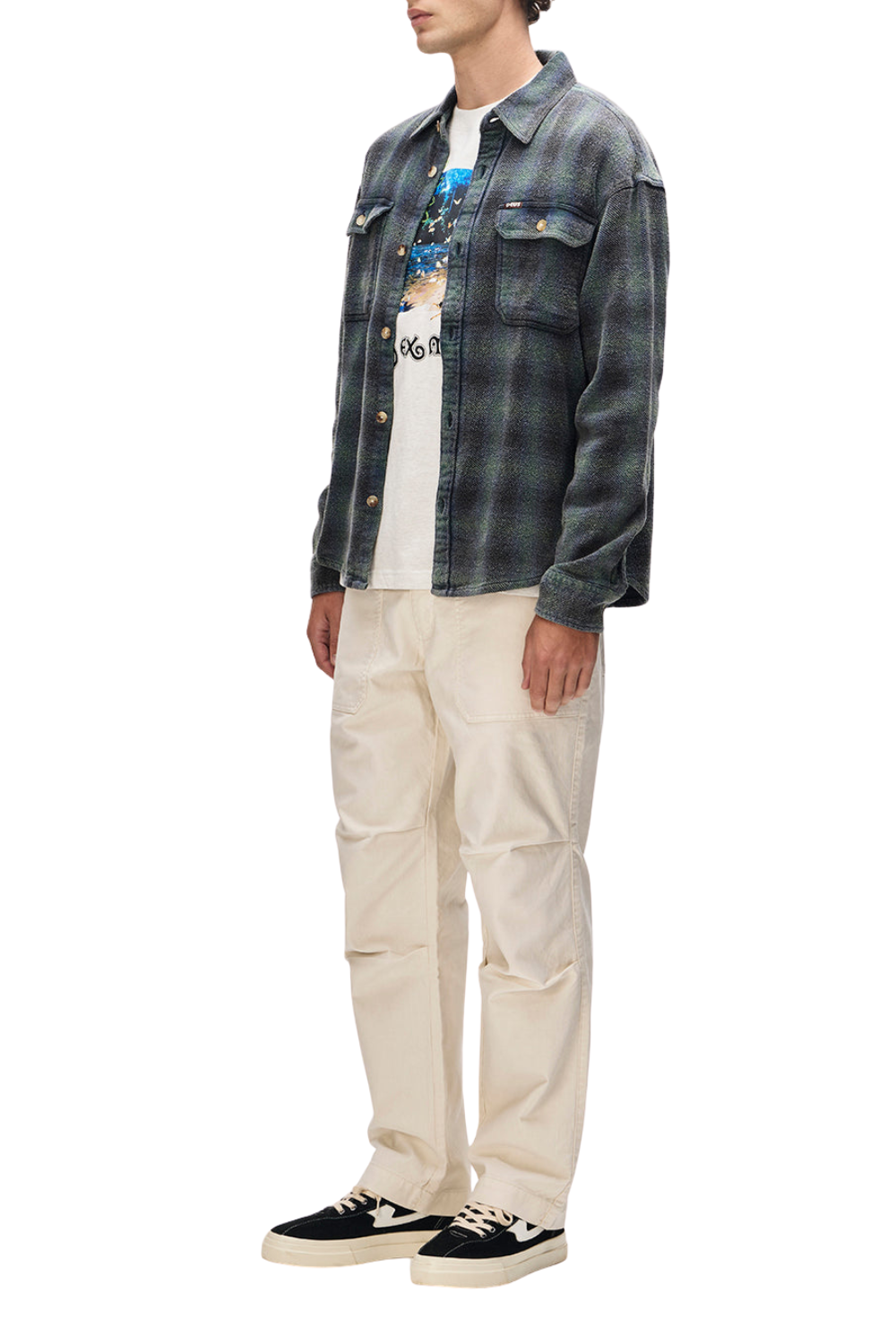 Deus Too Busy To Work Check Long Sleeve Shirt Black Check