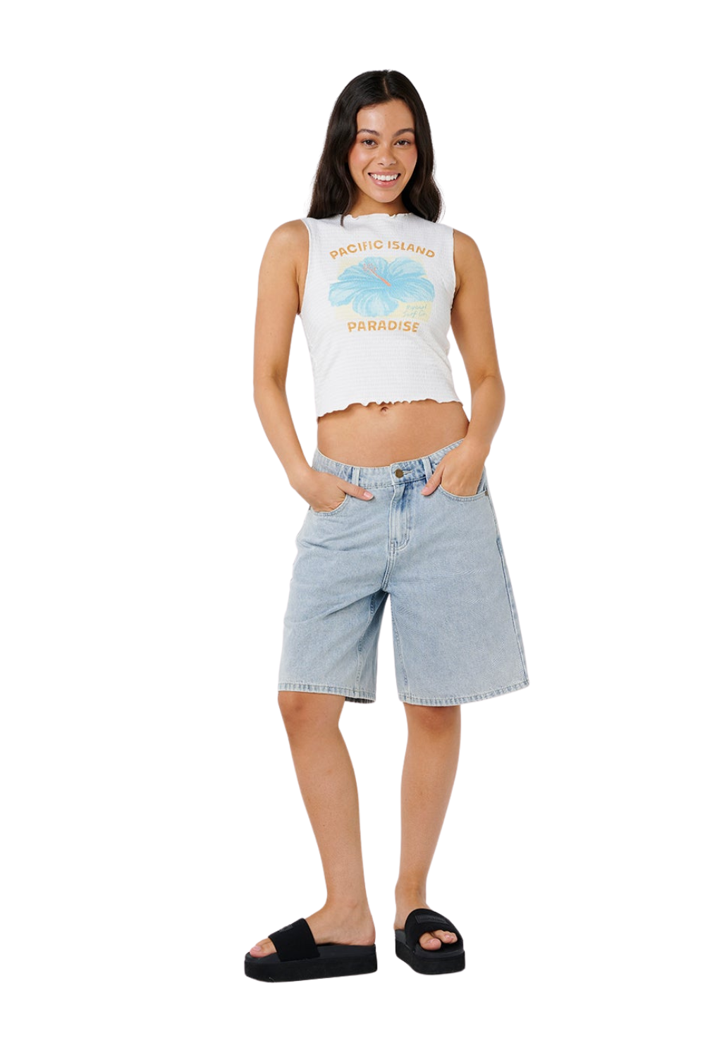 Rip Curl Topanga Canyon Shirred Womens Tank Top White