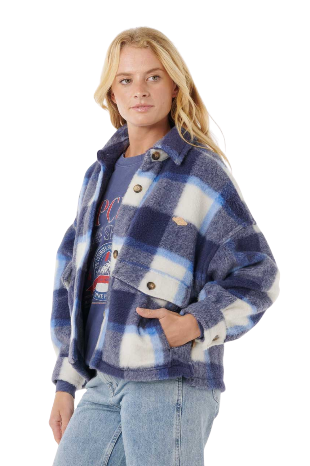 Rip Curl Cala Nights Check Jacket Blue