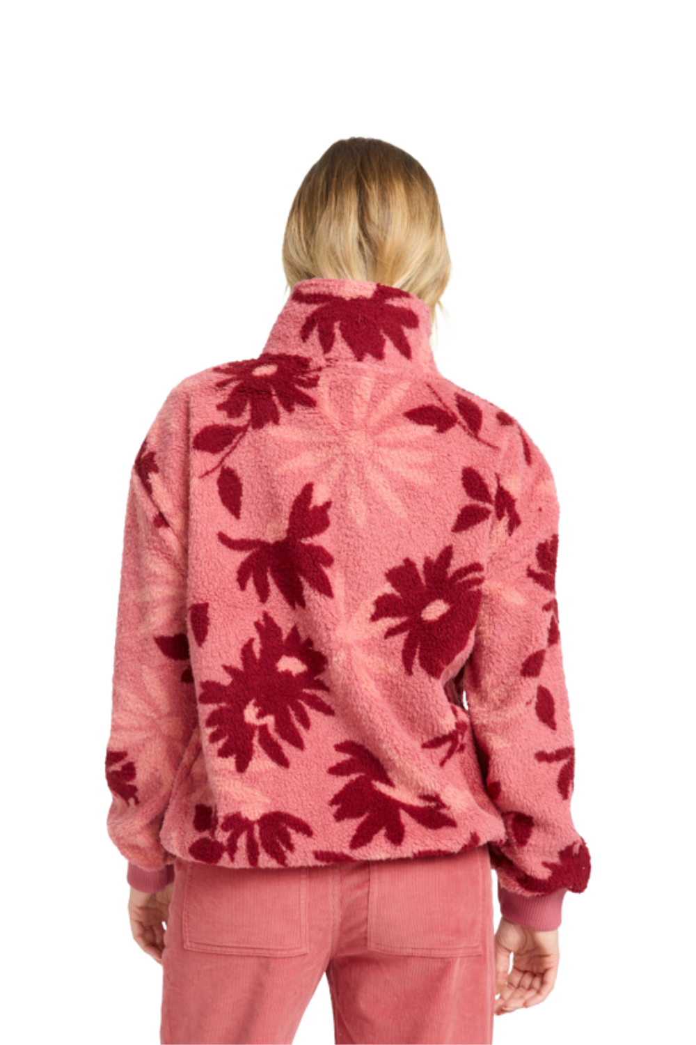 Billabong Time Off Half Zip Polar Fleece Mauve Rose