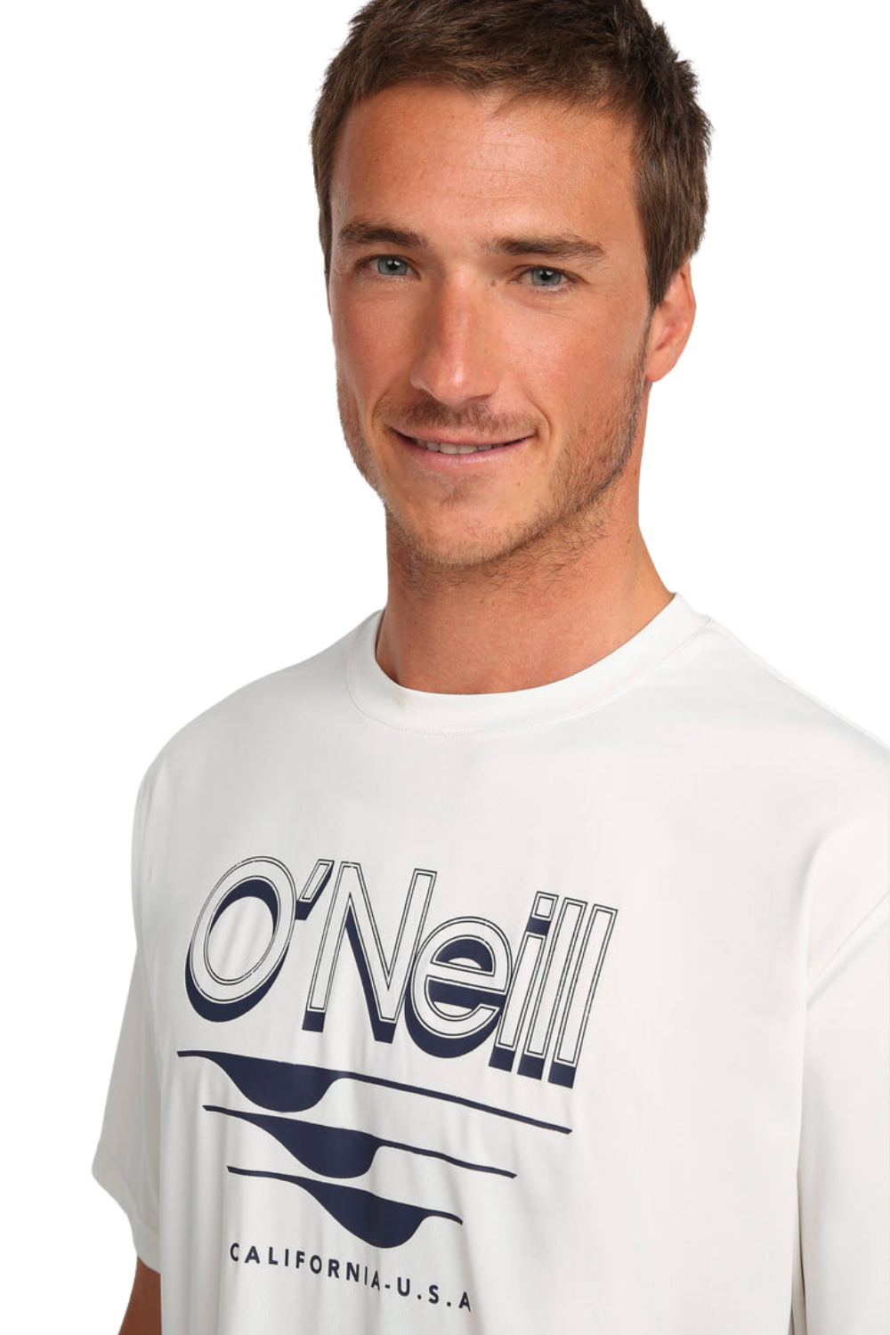 O'Neill Hybrid Upf Polygiene Mens Graphic T-Shirt Snow White