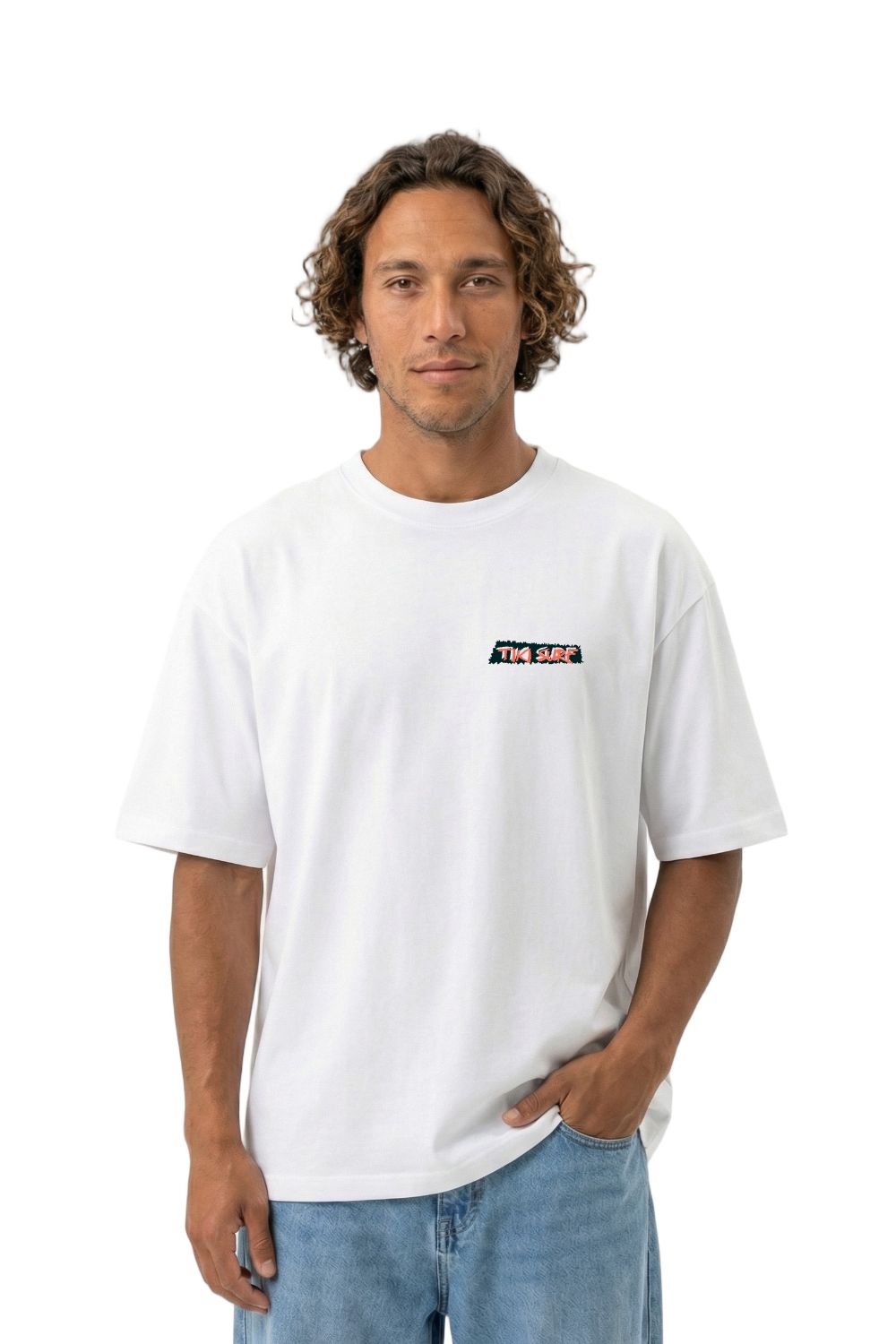 Tiki Carver Mens T-Shirt White