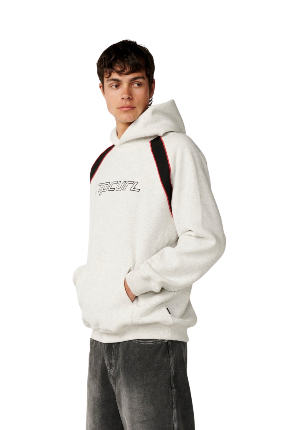 Rip Curl Archive Panel Ride Mens Hoodie Grey Marle