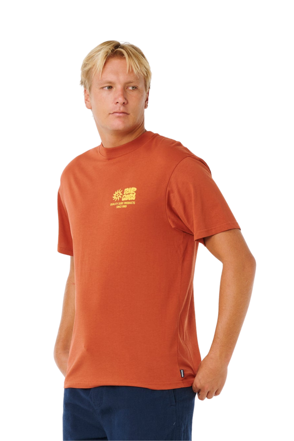 Rip Curl Pacific Rinse Glass Off Mens T-Shirt Baked Clay