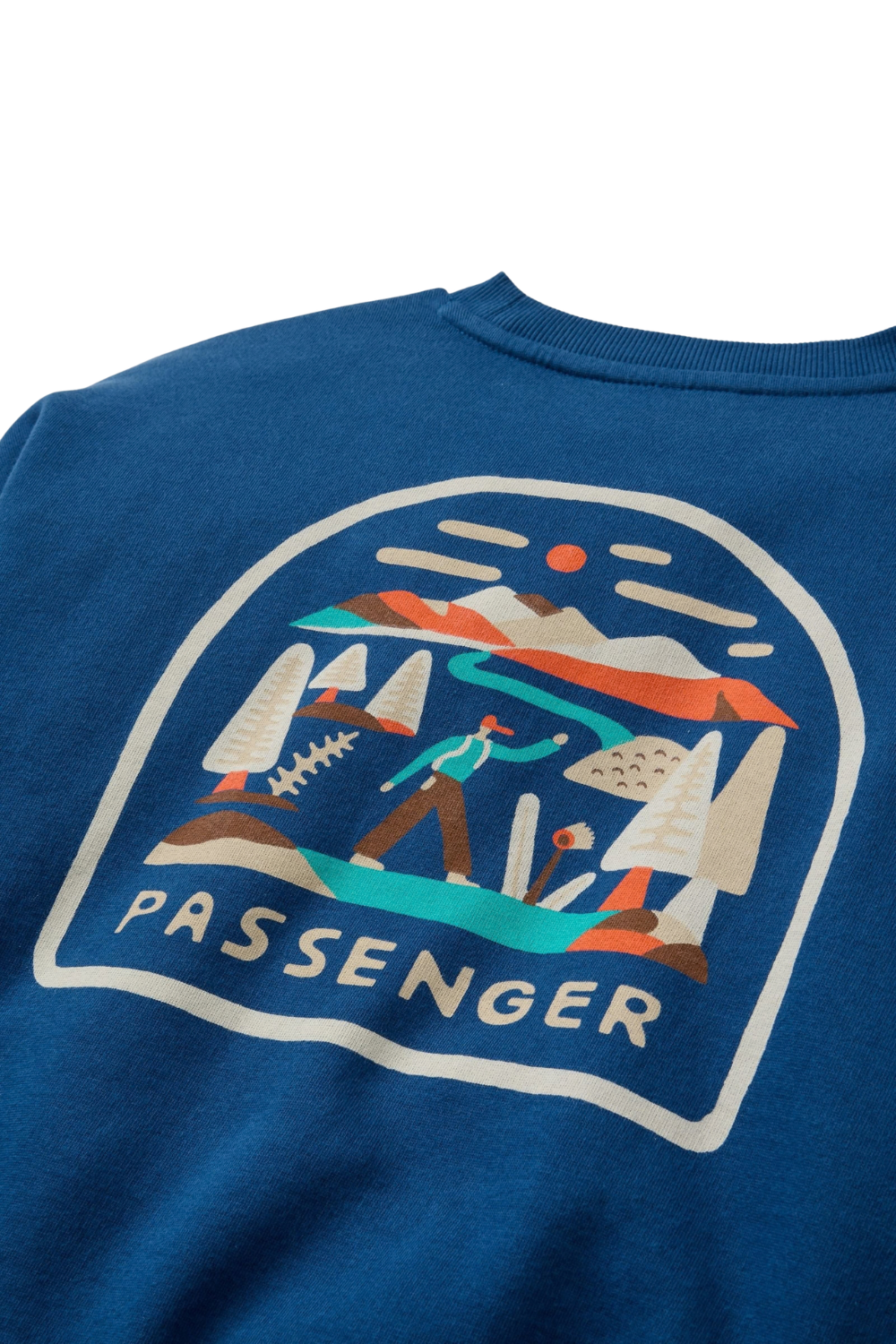 Passenger Lost Patch Womens Relaxed Fit Sweatshirt Blue Navy