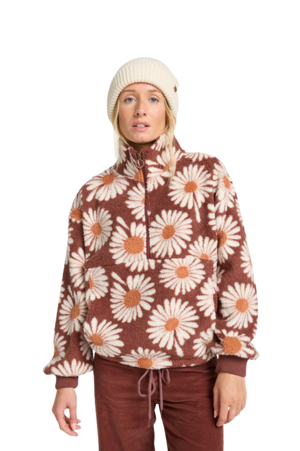 Billabong Time Off Half Zip Polar Fleece Espresso