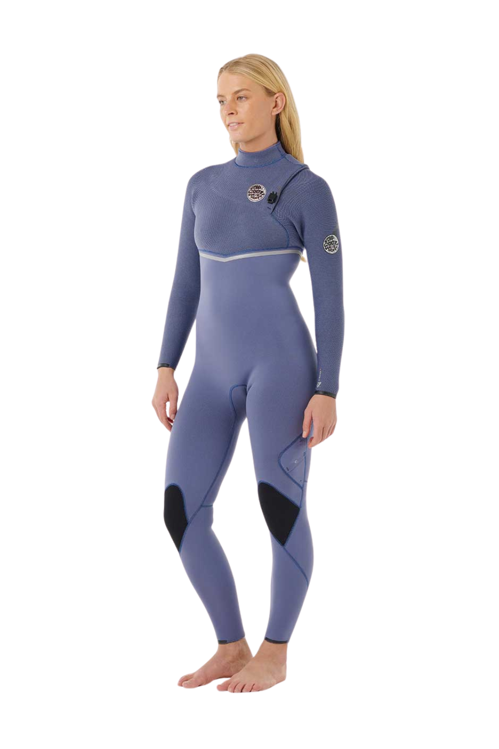 Rip Curl Womens E-Bomb 5/3Mm Zip Free Wetsuit Grey Blue