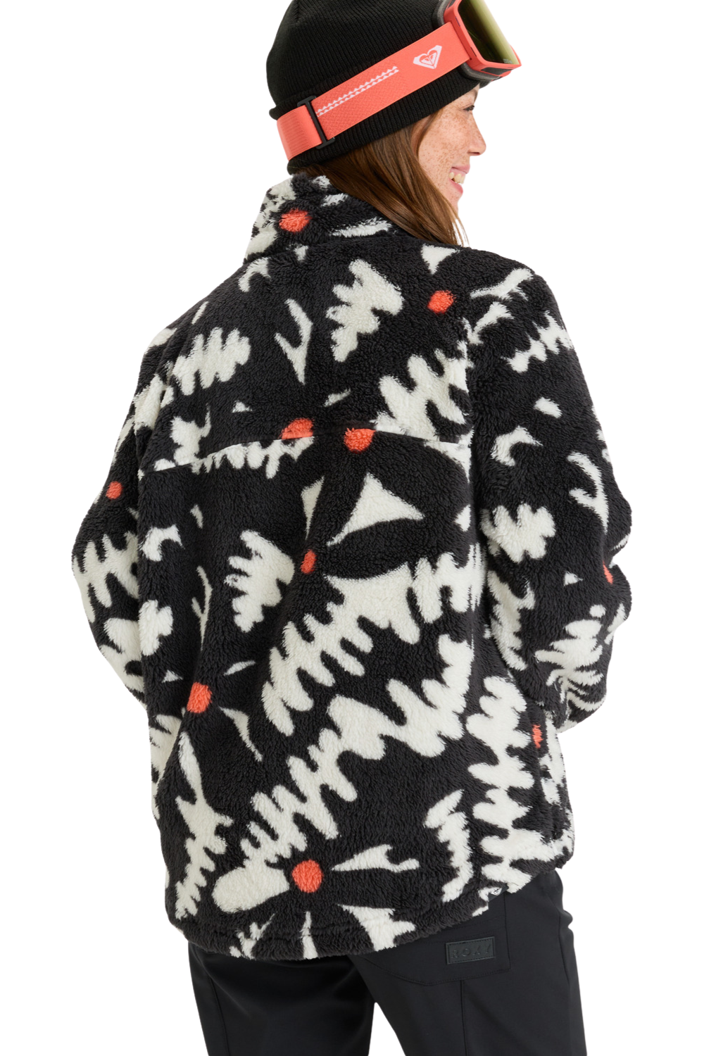 Roxy Womens Alabama Technical Mid Layer Fleece True Black Big Flower