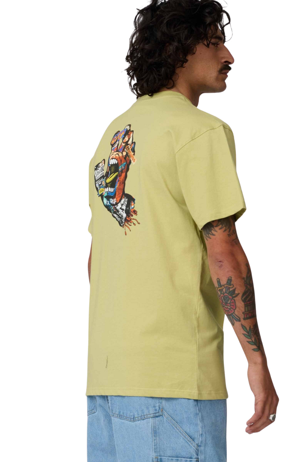 Santa Cruz Collage Hand Mens T-Shirt Faded Khaki