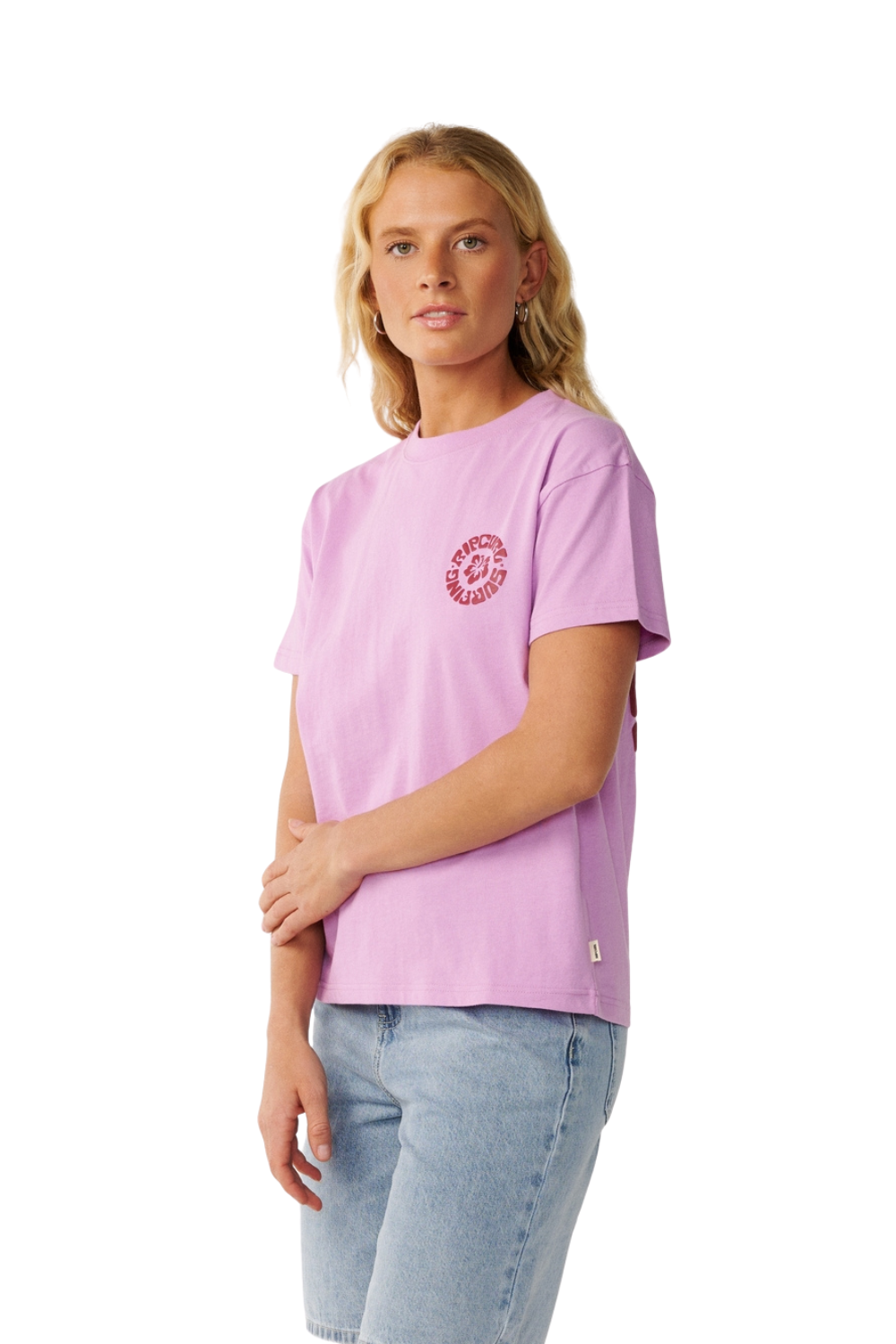 Rip Curl Surf Puff Party Pack Womens Relaxed T-Shirt Bright Lilac