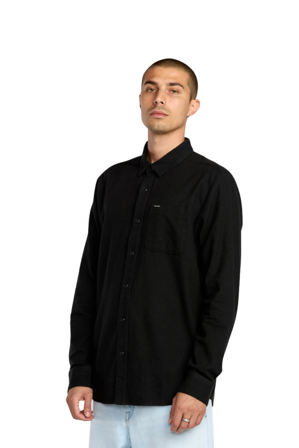 Volcom Caden Solid Long Sleeve Shirt Antique Black