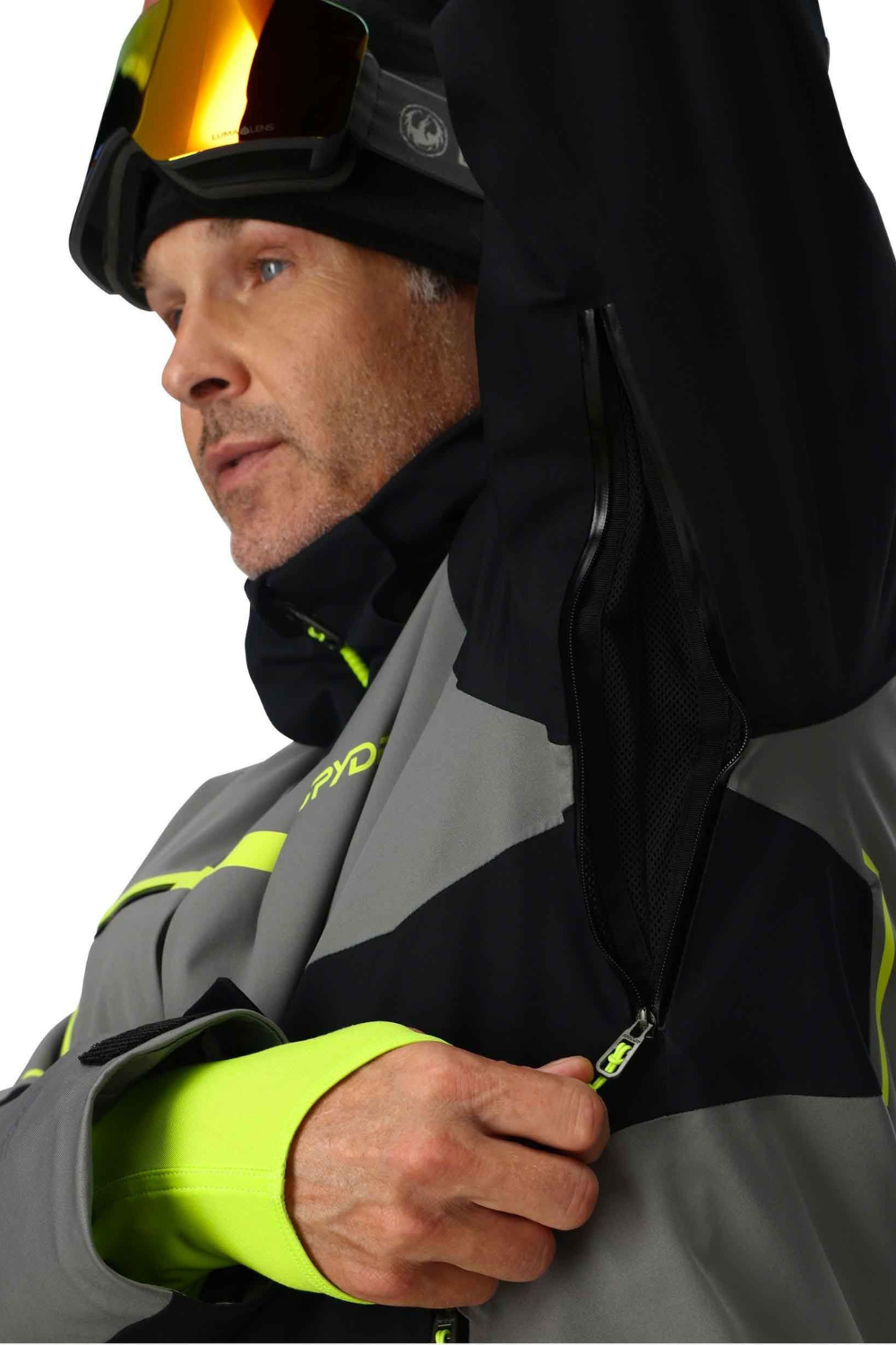 Spyder Mens Titan Insulated Snow Jacket Black/Grey