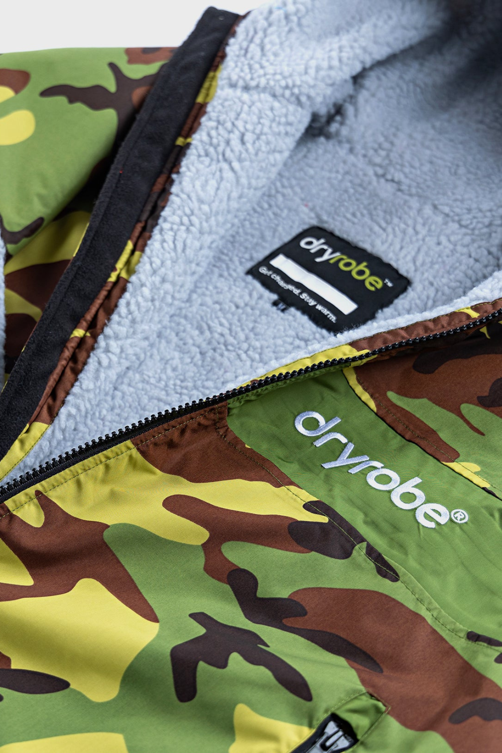 Dryrobe Adults Remix Long Sleeve Changing Robe Green Camo/Grey