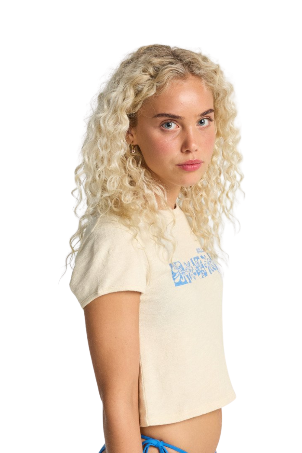 Billabong Baby Tee Womens Cropped T-Shirt White Cap