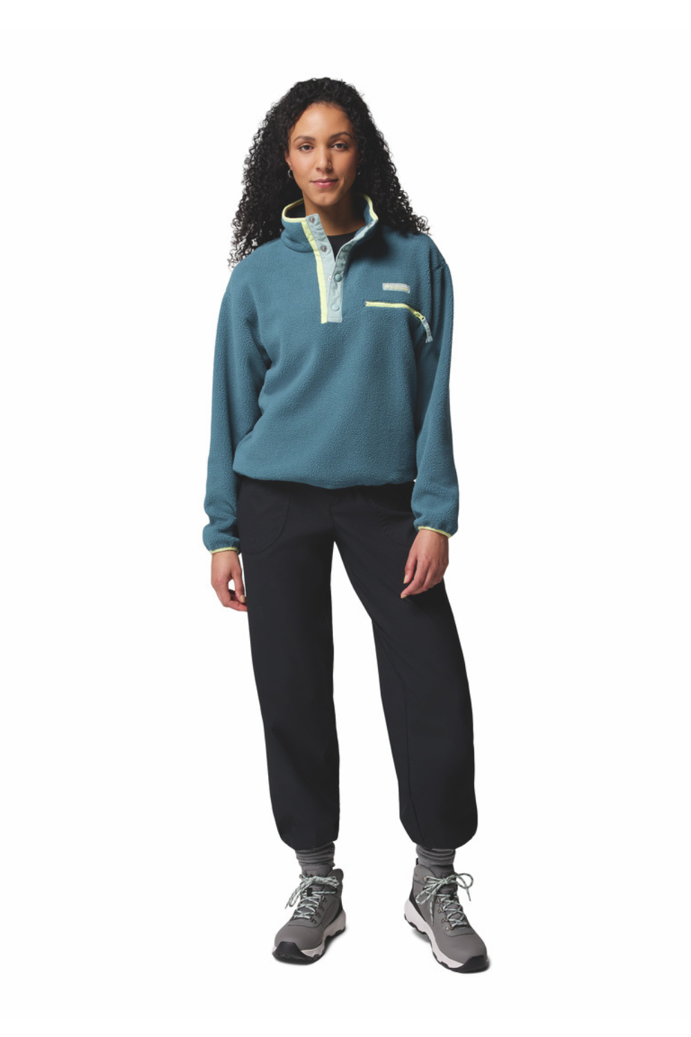 Columbia Helvetia II Cropped Half Snap Fleece Everblue Crushed Blue Citron Haze