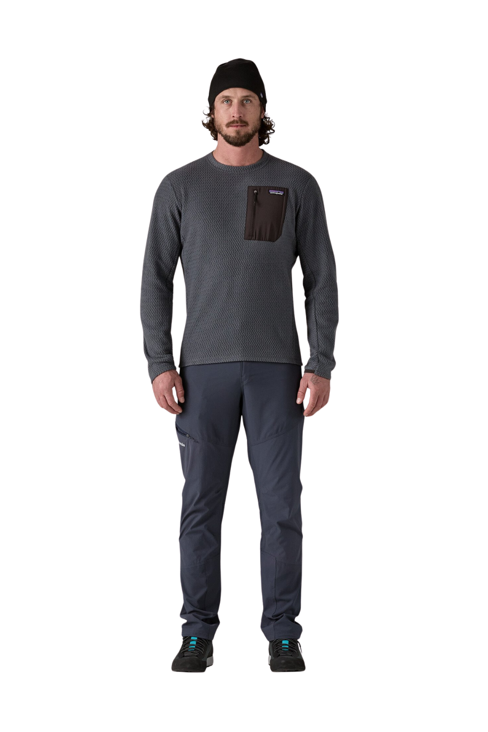 Patagonia Mens R1 Air Fleece Crewneck Smolder Blue