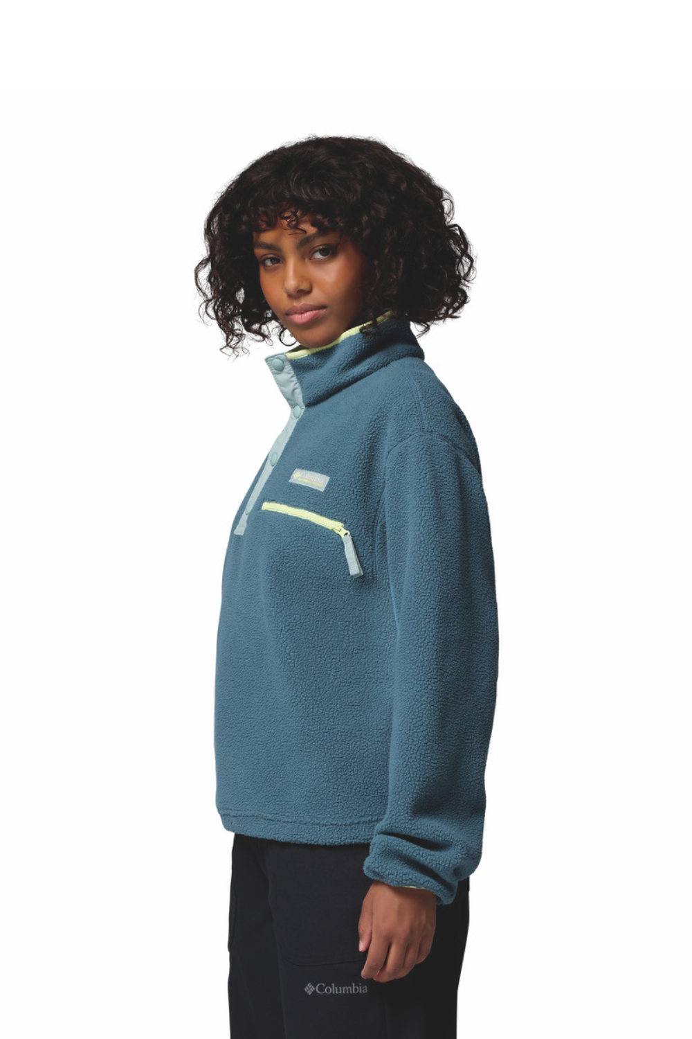 Columbia Helvetia II Cropped Half Snap Fleece Everblue Crushed Blue Citron Haze