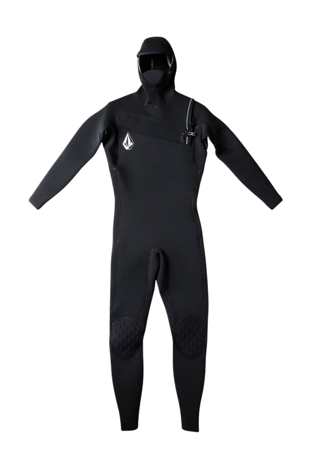 Volcom Mens Modulator 5/4/3mm Chest Zip Wetsuit With Hood Black