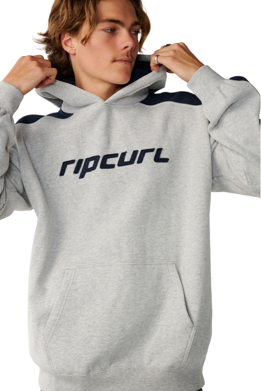 Rip Curl Archive Mens Panel Hoodie Grey Marle