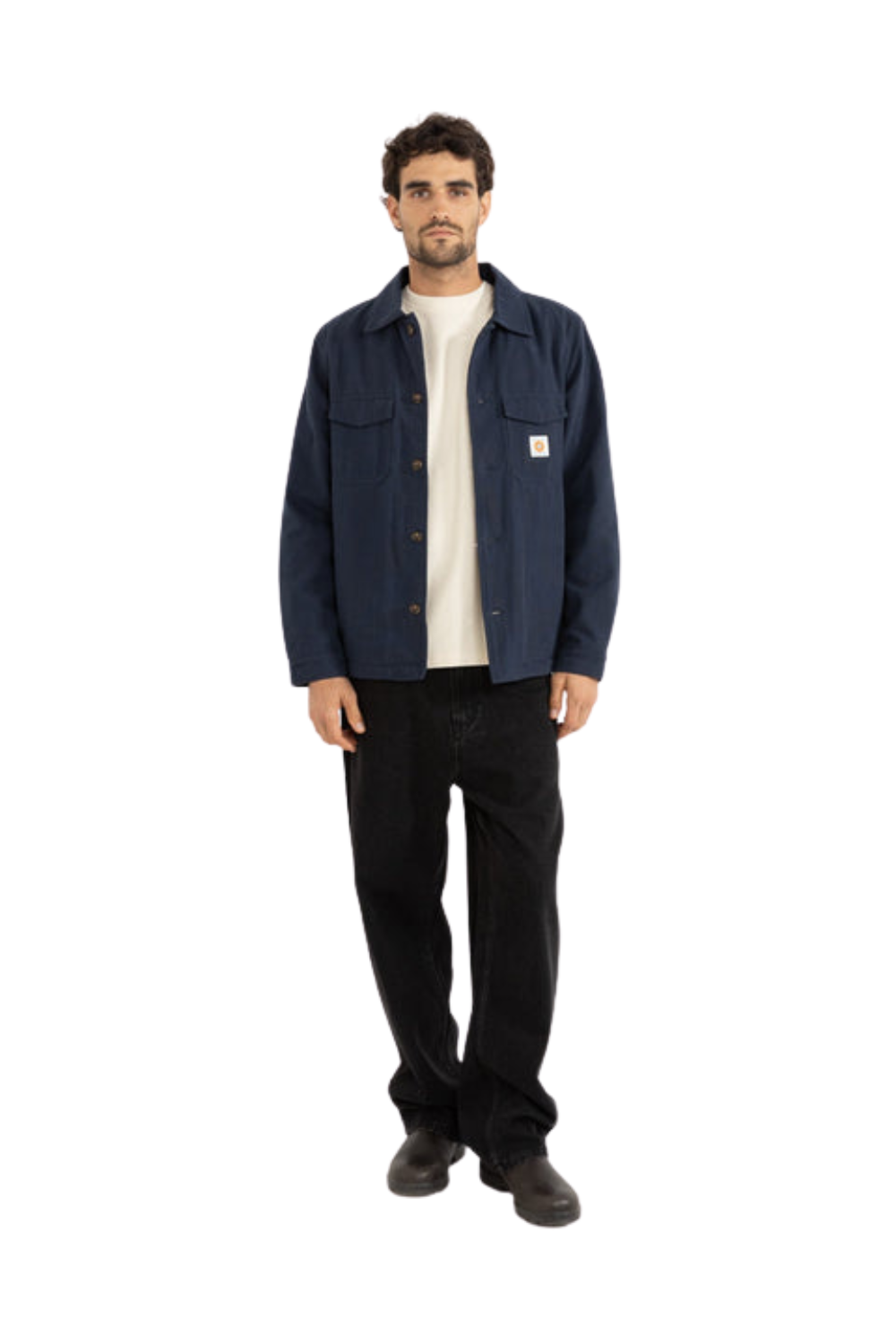 Rhythm Sherpa Lined Work Long Sleeve Shirt Navy