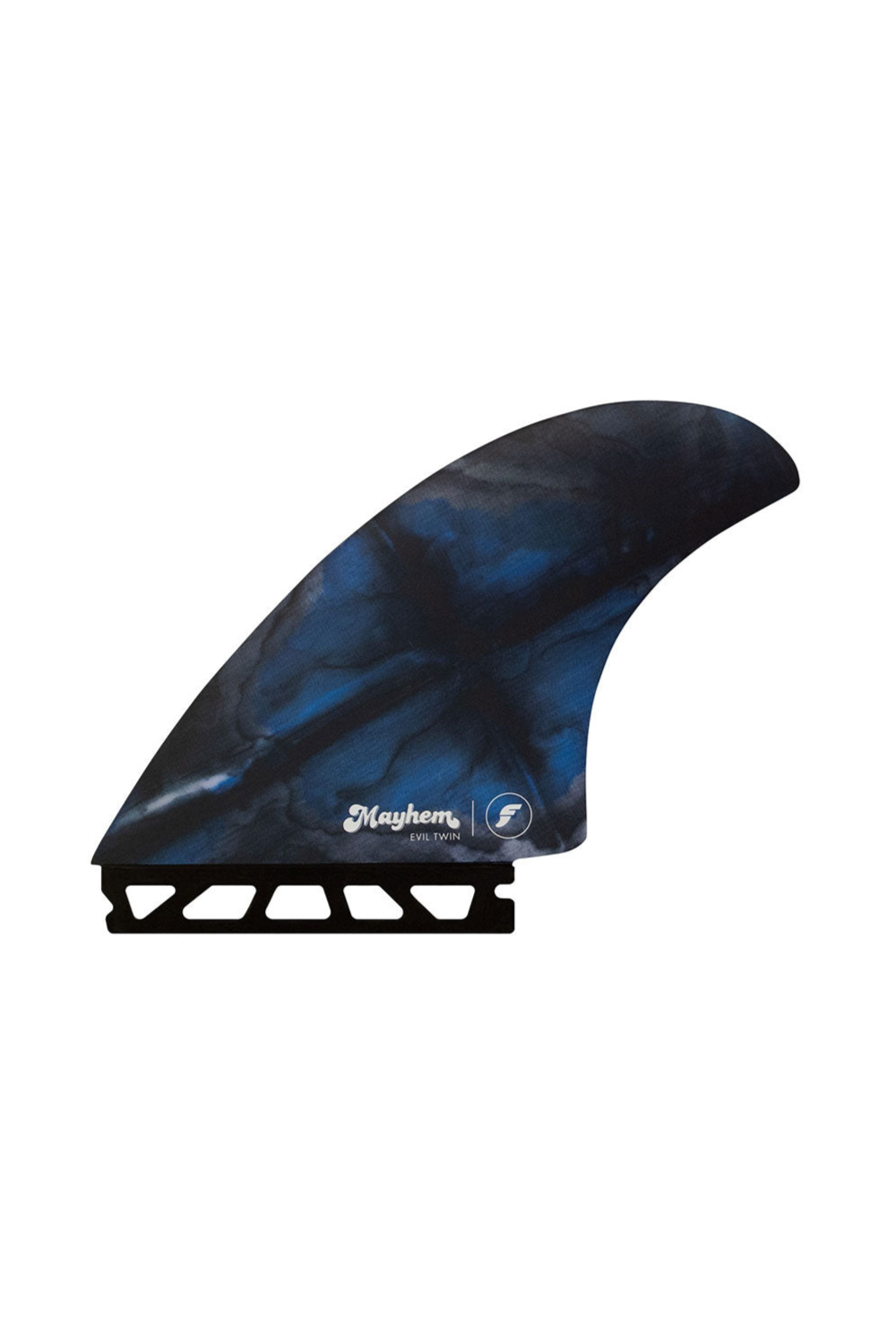 Futures Mayhem Evil Twin + Trailer Large Combo Honeycomb Surfboard Fins Blue/Black