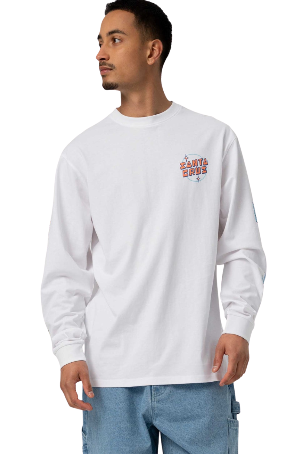 Santa Cruz Mens Desert Tripper Dot Long Sleeve T-Shirt White