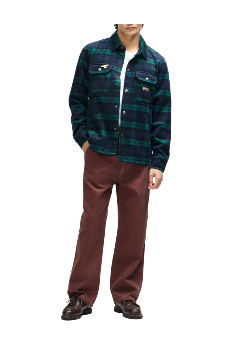 Deus Maxwell Mens Check Shirt Green