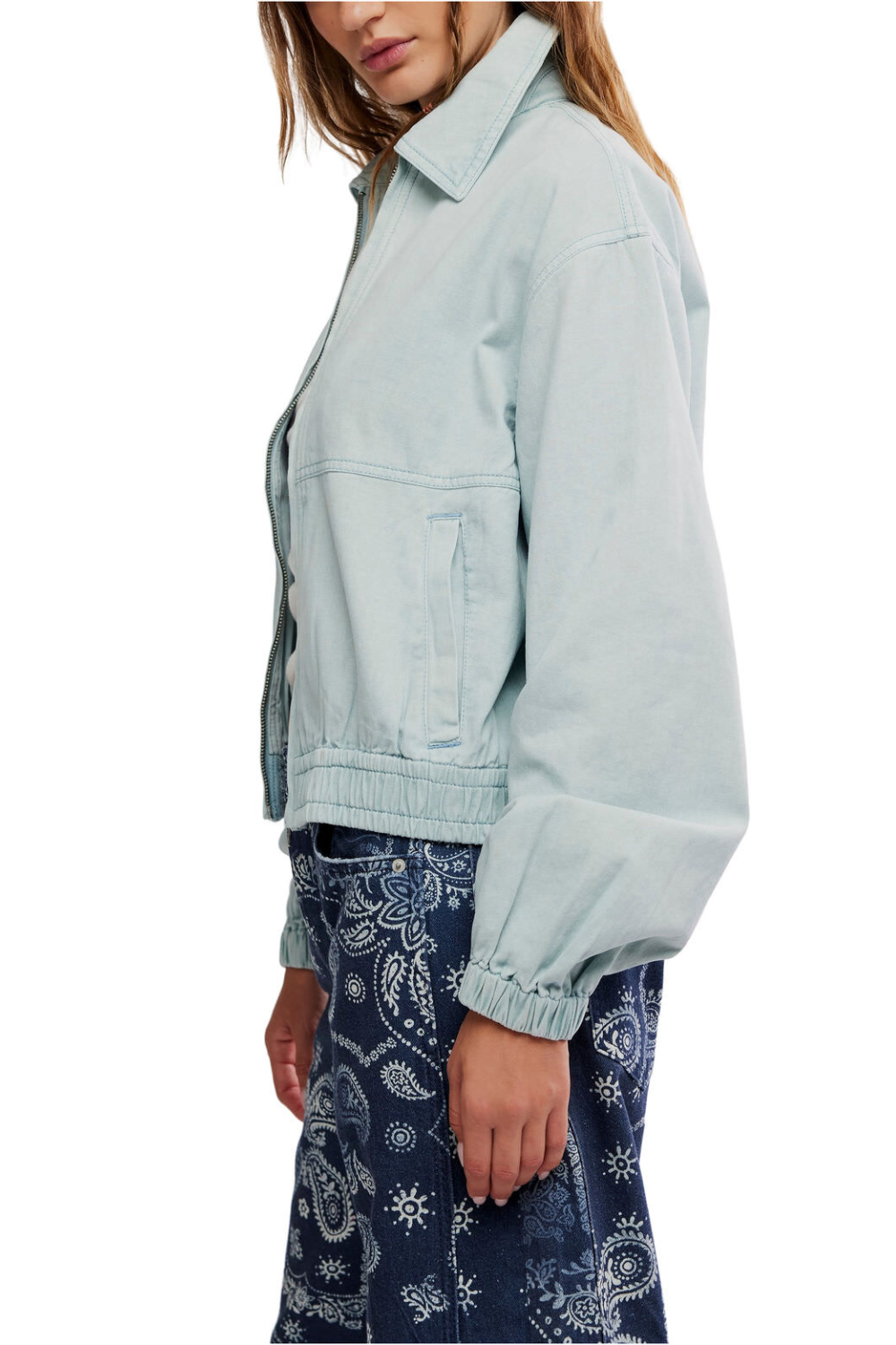 Free People Birdie Jacket Pearl Blue