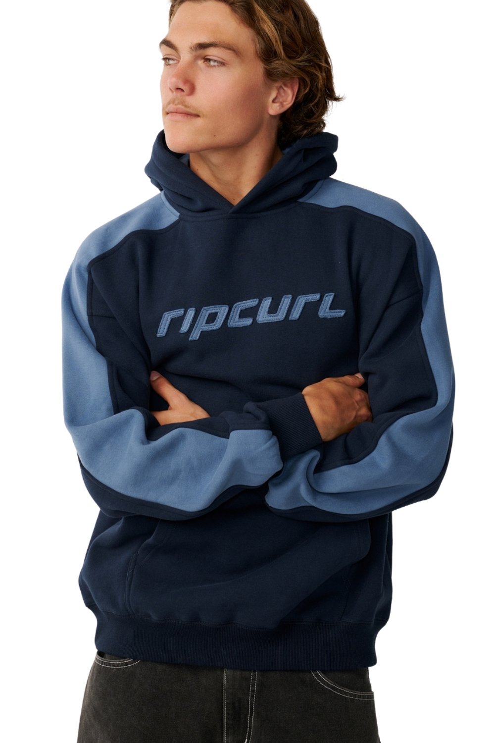 Rip Curl Archive Mens Panel Hoodie Dark Navy