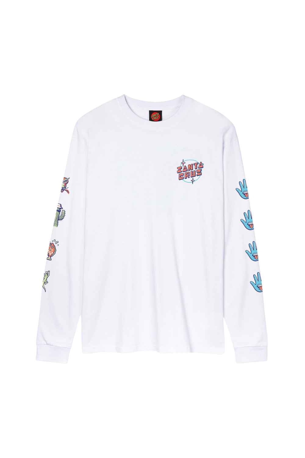 Santa Cruz Mens Desert Tripper Dot Long Sleeve T-Shirt White