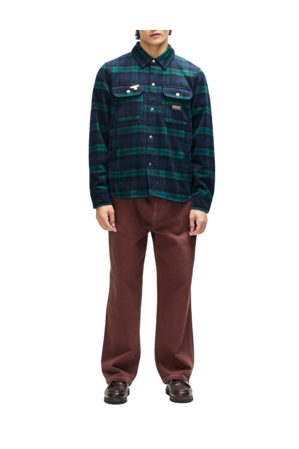 Deus Maxwell Mens Check Shirt Green