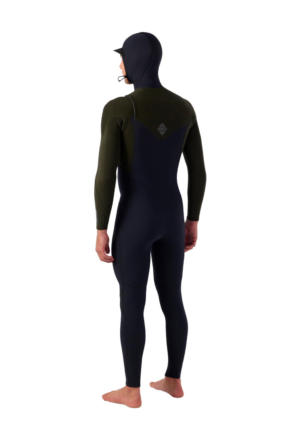 O'Neill Mens Hyperfreak 5/4+ Chest Zip Wetsuit With Hood Black Ranger
