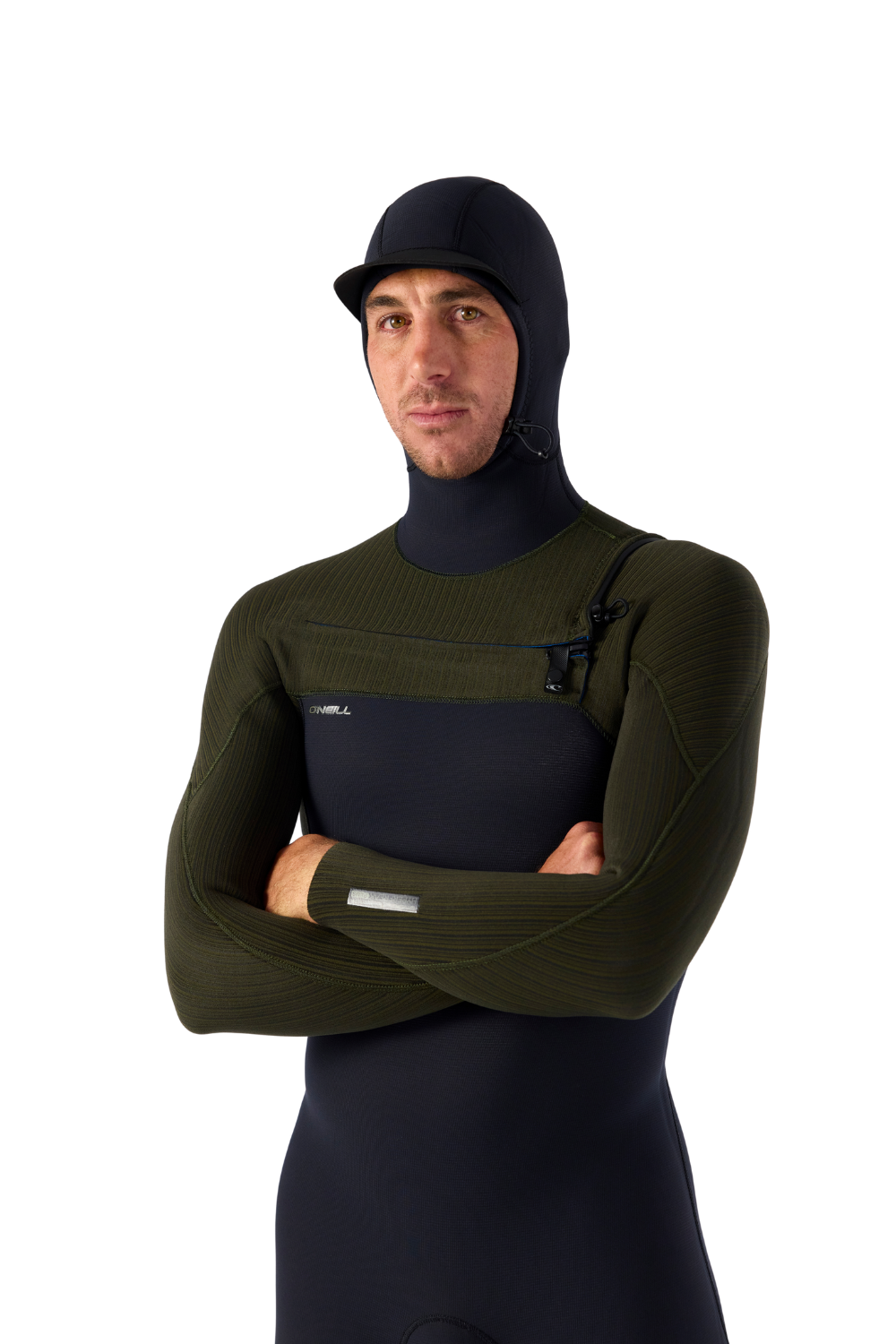 O'Neill Mens Hyperfreak 5/4+ Chest Zip Wetsuit With Hood Black Ranger