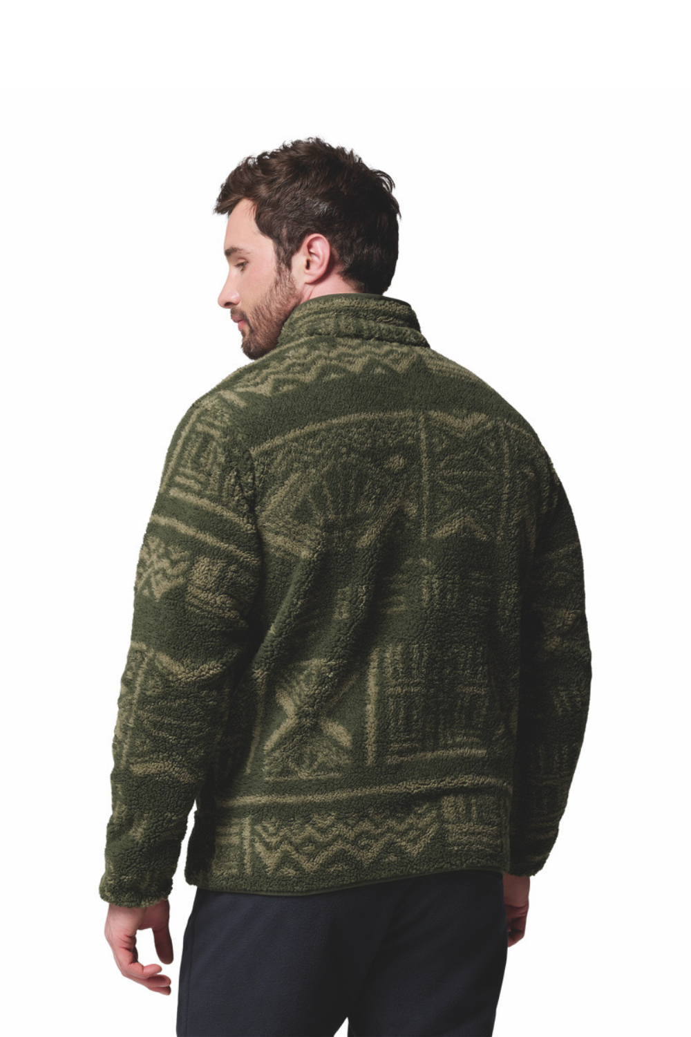 Columbia Rugged Ridge High Pile Half Zip Fleece Greenscape Deschutes Days