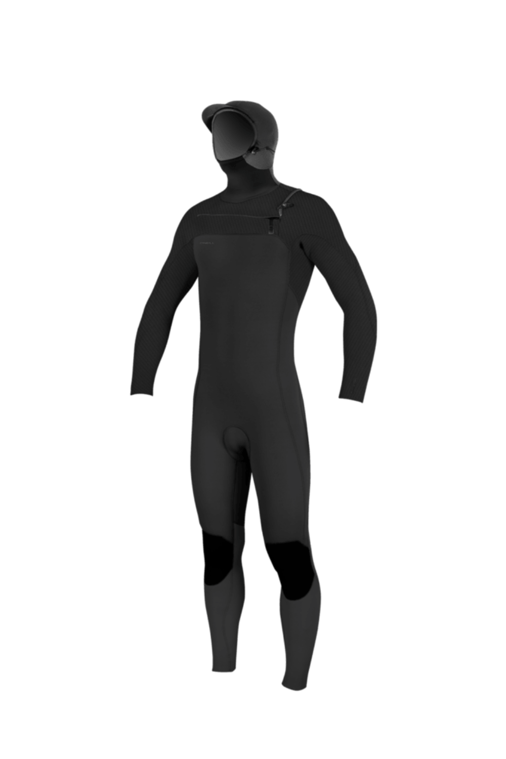 O'Neill Youth Hyperfreak 5/4+ Chest Zip Wetsuit With Hood Black