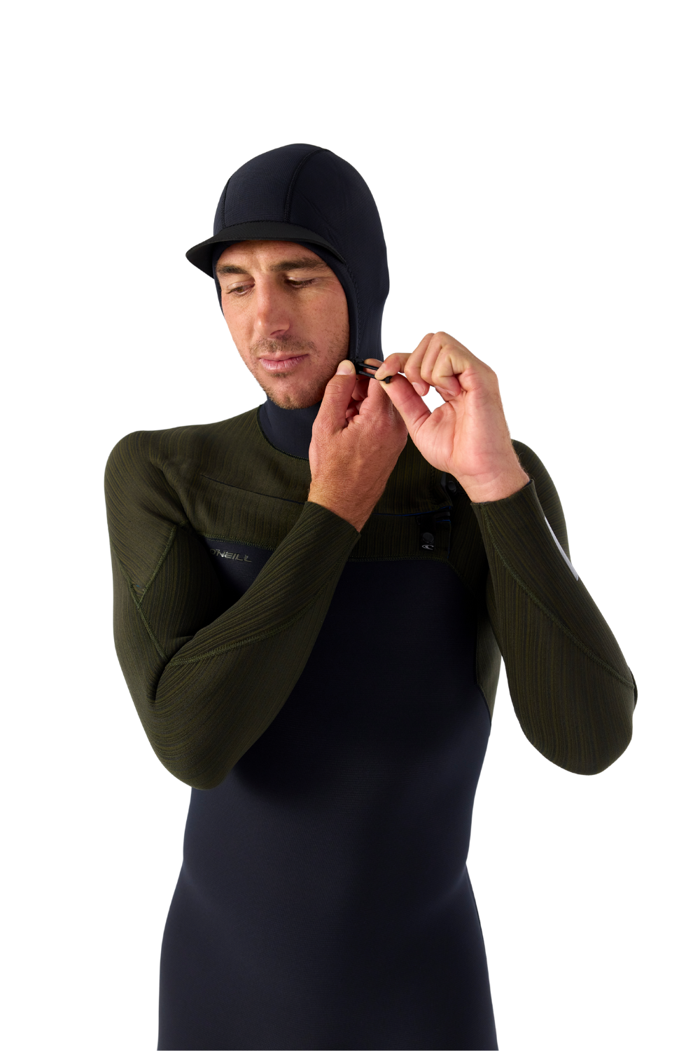 O'Neill Mens Hyperfreak 5/4+ Chest Zip Wetsuit With Hood Black Ranger