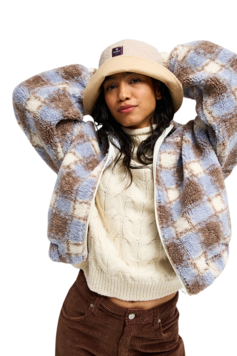 Roxy Take It Ok Womens Hooded Full Zip Fleece Coconut Milk