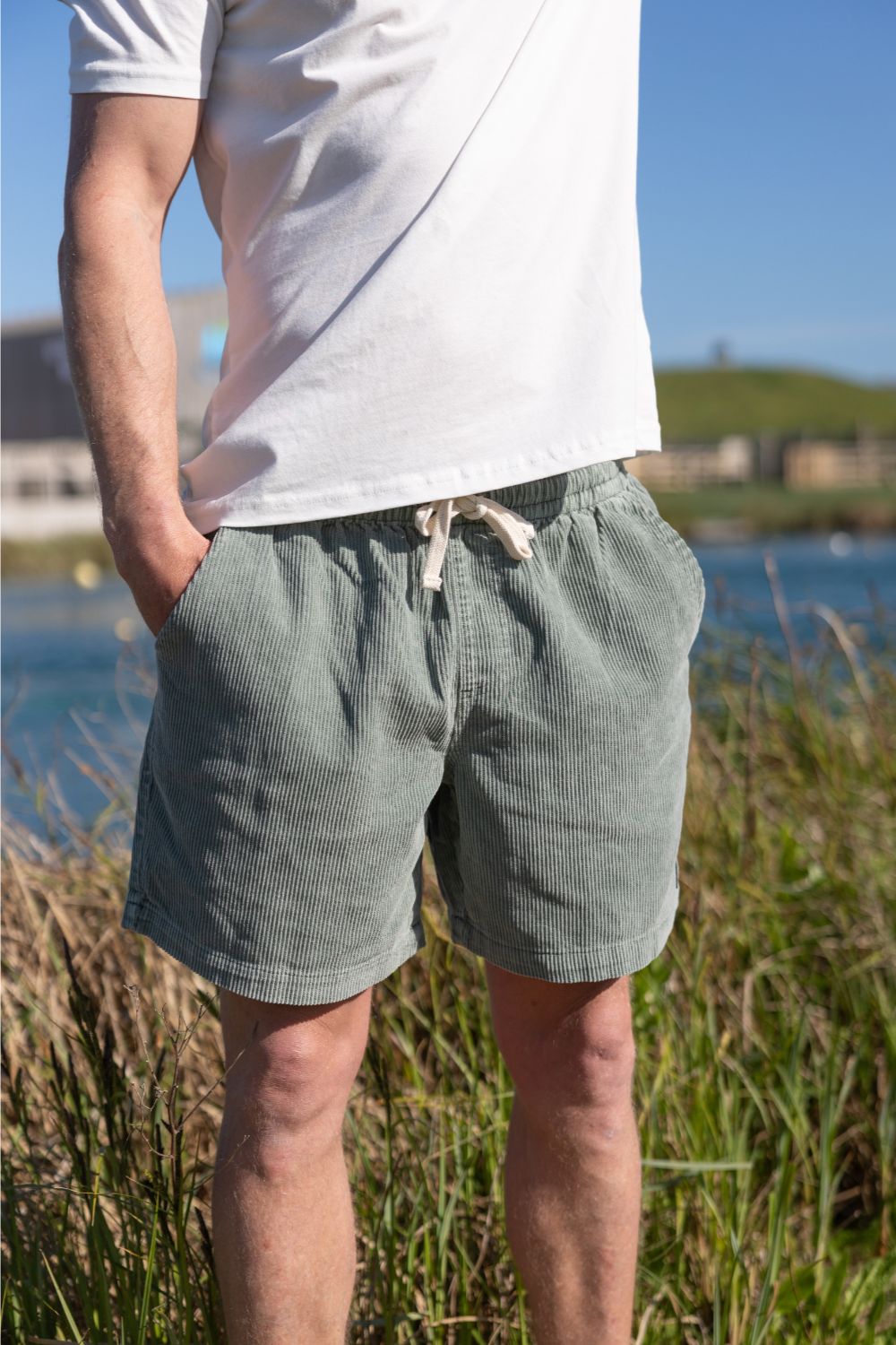 BamBooBay Chill Cord Shorts Sage Green