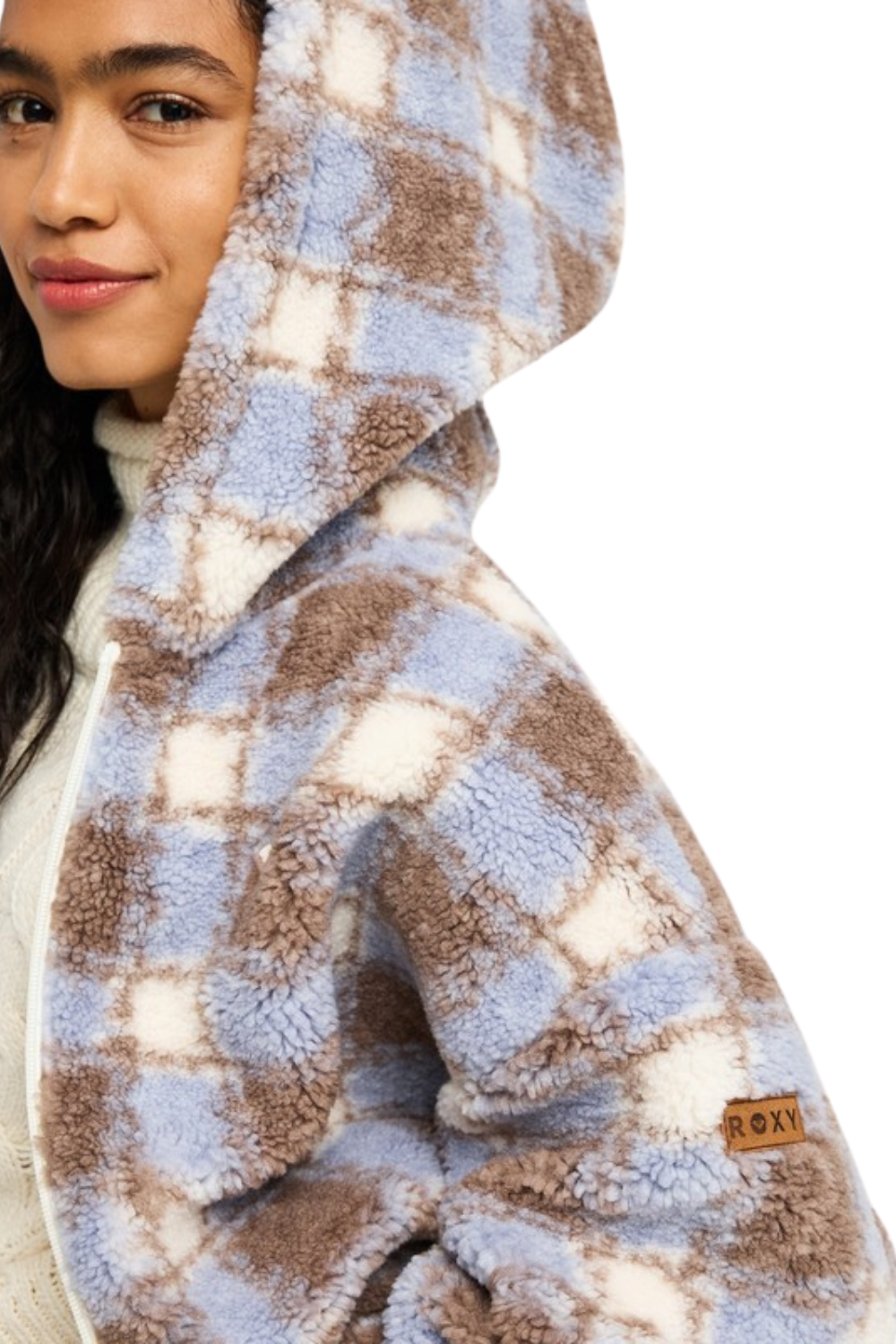 Roxy Take It Ok Womens Hooded Full Zip Fleece Coconut Milk