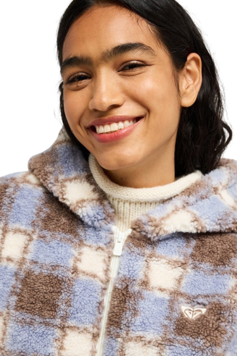Roxy Take It Ok Womens Hooded Full Zip Fleece Coconut Milk
