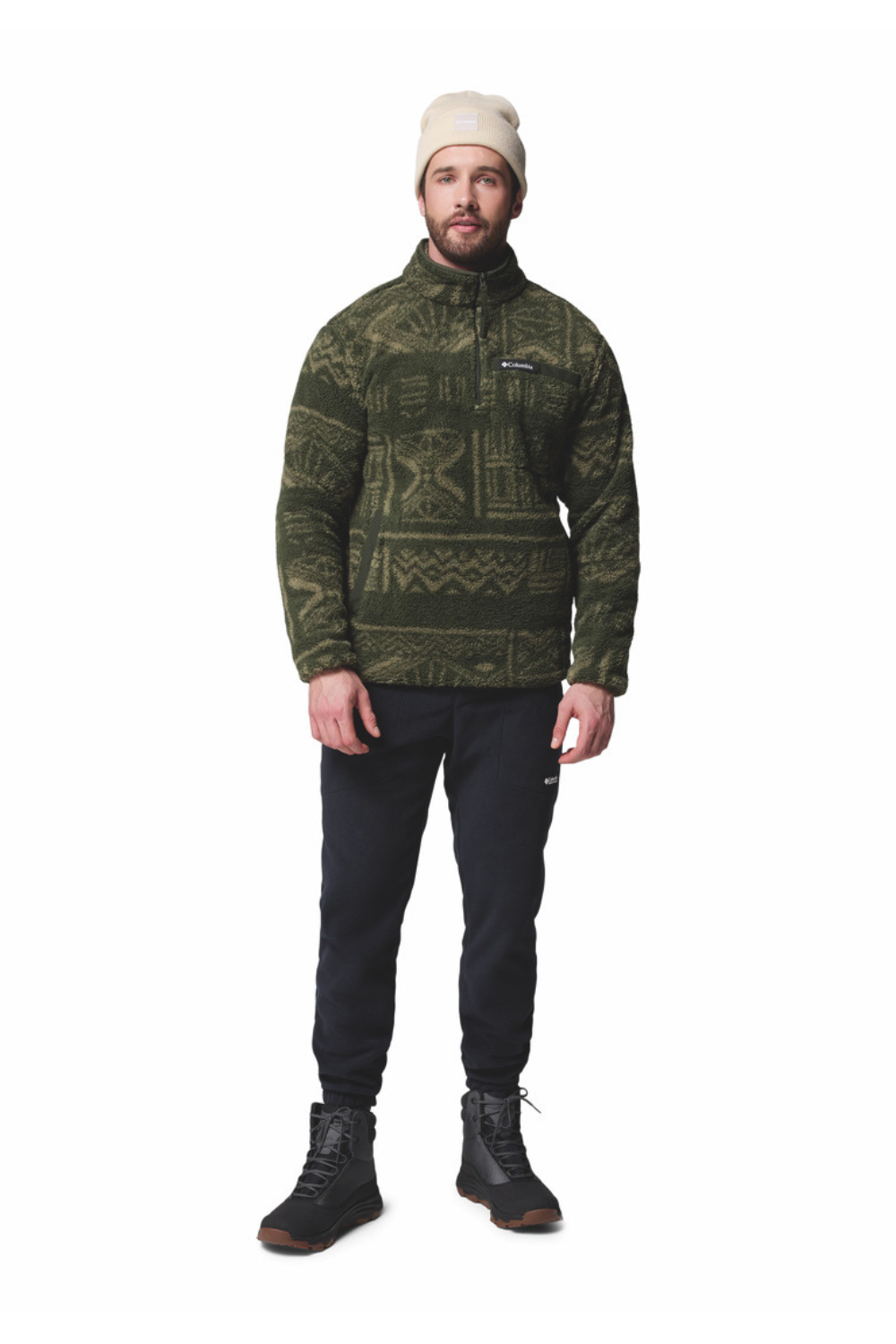 Columbia Rugged Ridge High Pile Half Zip Fleece Greenscape Deschutes Days