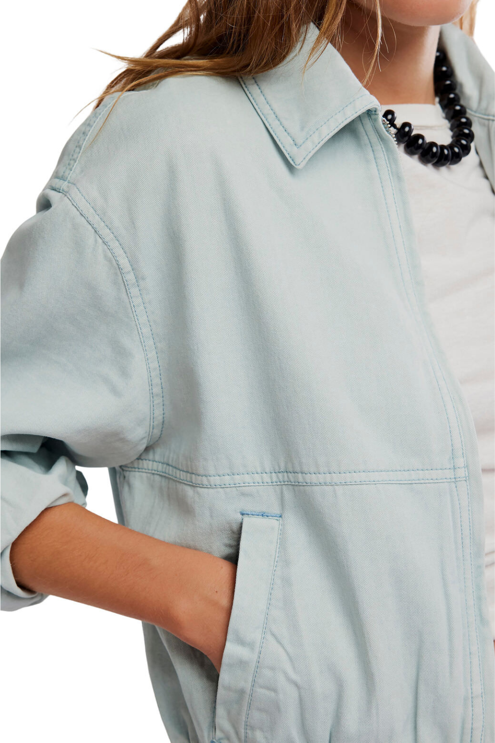 Free People Birdie Jacket Pearl Blue