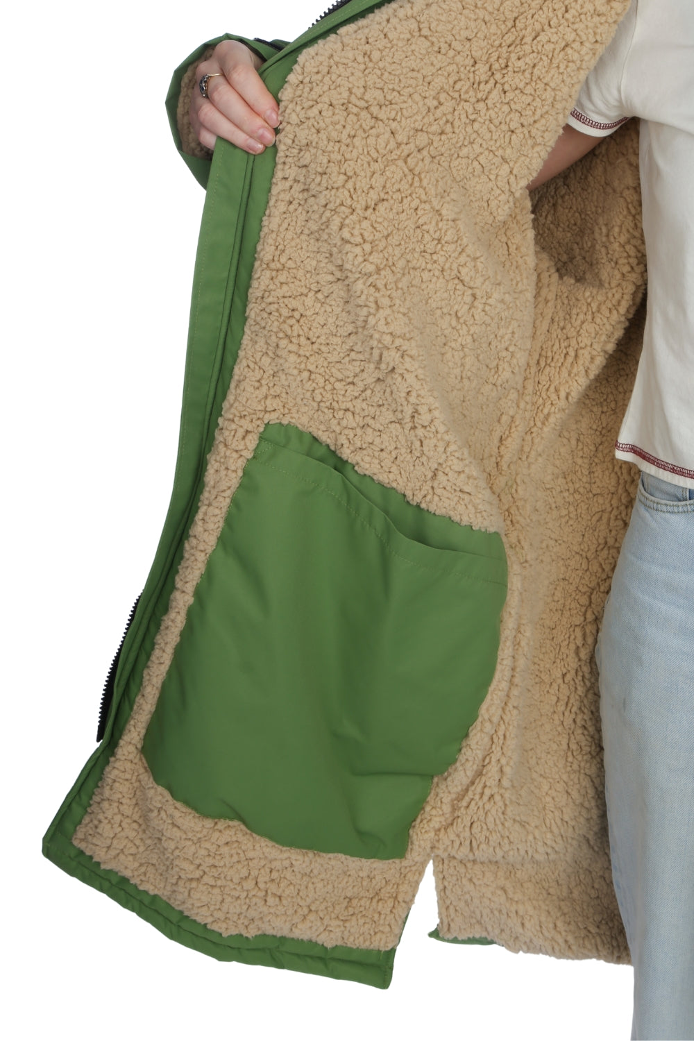 Tiki Tech Robe Green With Taupe Lining