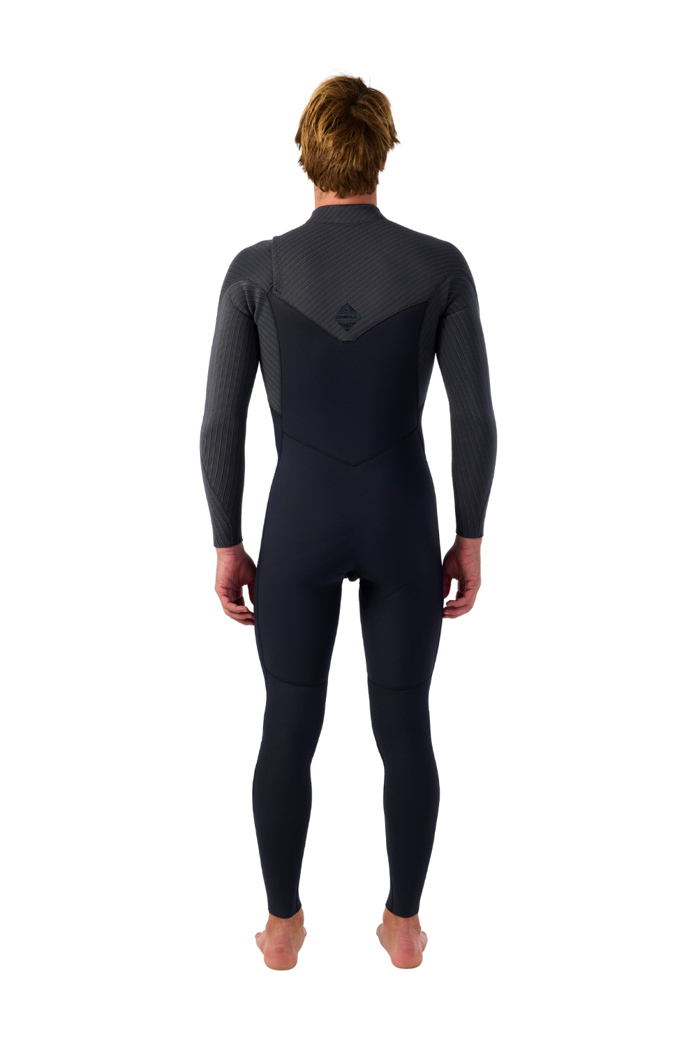 O'Neill Mens Hyperfreak 5/4+ Chest Zip Wetsuit Black Tempered Steel