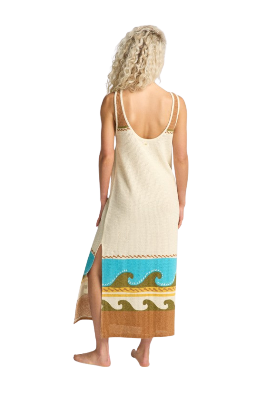 Billabong Solar Babe Midi Crochet Beach Dress Caramel Cafe