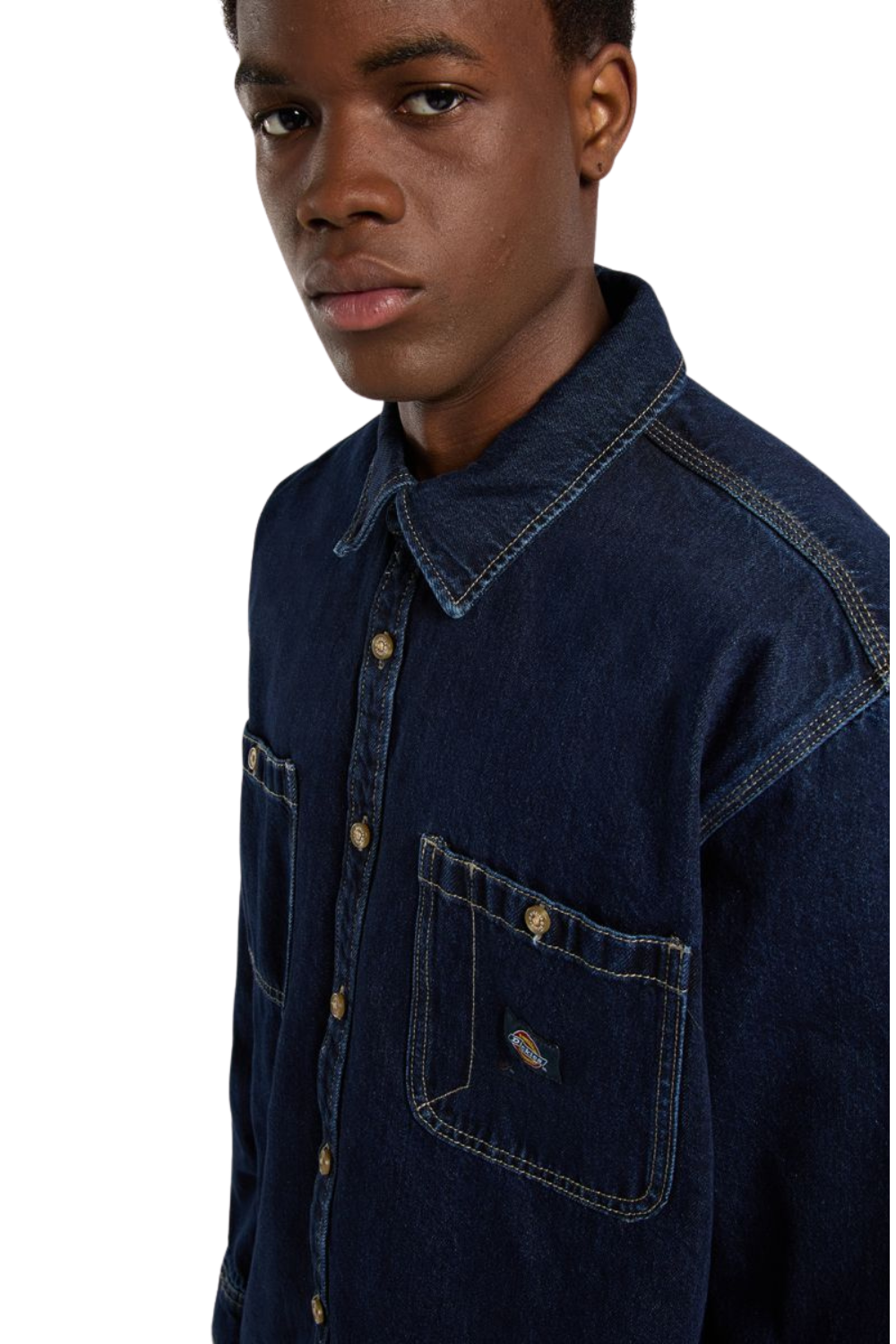 Dickies Mechanic Long Sleeve Denim Shirt Dark Indigo