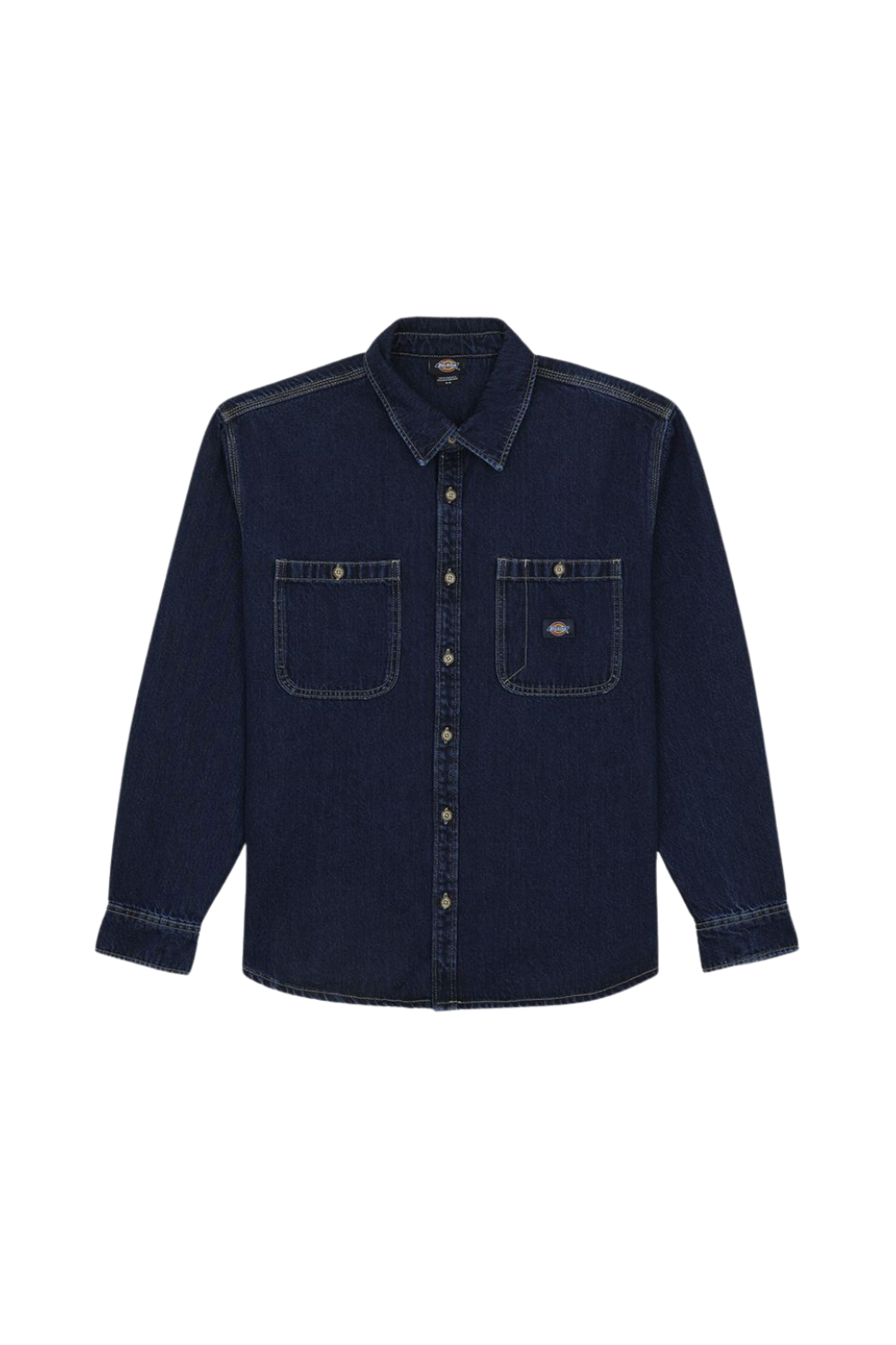 Dickies Mechanic Long Sleeve Denim Shirt Dark Indigo